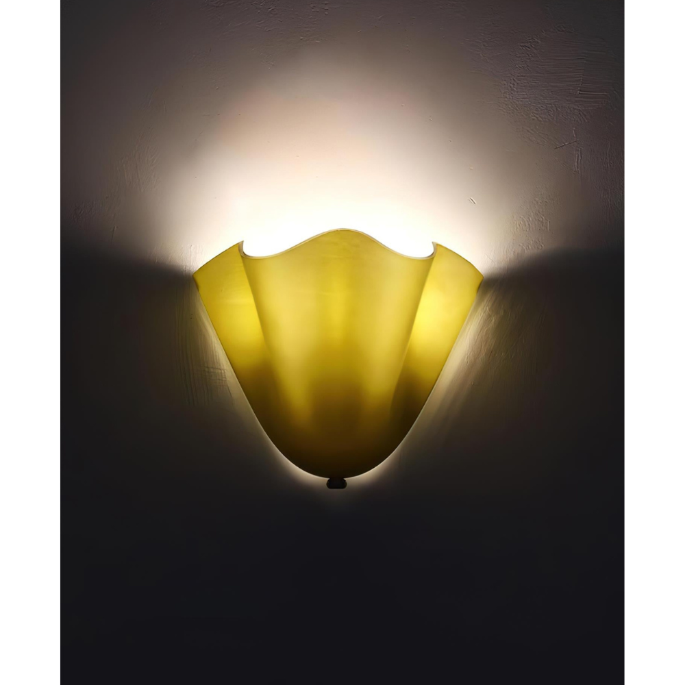 Moderne Glas-Wandlampe mit Rüschen - Organische blühende Blumen-Wandlampe
