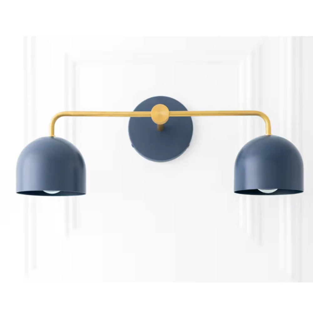 Luminaires de salle de bain au-dessus du miroir avec cadre métallique - Moderne du milieu du siècle