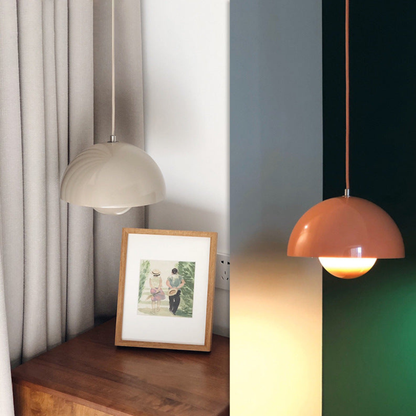 Pendant Light with Nested Dome Metal Shades - Mid Century Modern Retro