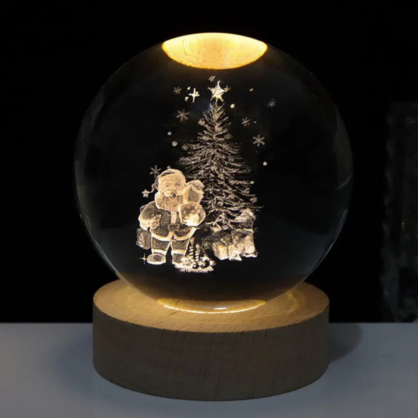 Engraved Crystal Ball Light