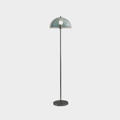 Floor Lamp with Double Layer Acrylic Dome Shade and Chrome Metal Post