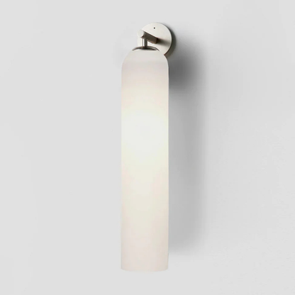 Modern Cylinder Glass Wall Sconce - Elongated Pill Silhouette Vertical Light