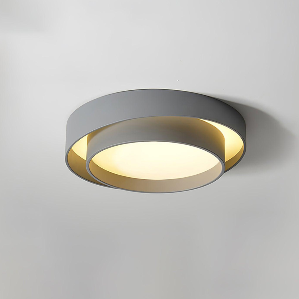 Concentric Ring Ceiling Light with Tiered Shade - Modern Flush Mount