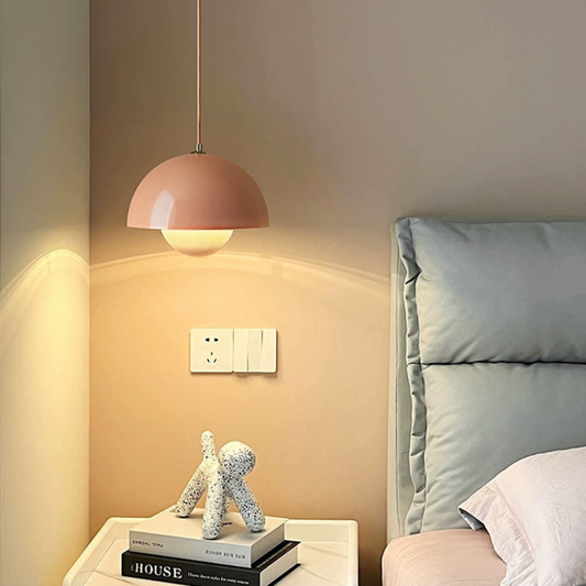 Pendant Light with Nested Dome Metal Shades - Mid Century Modern Retro