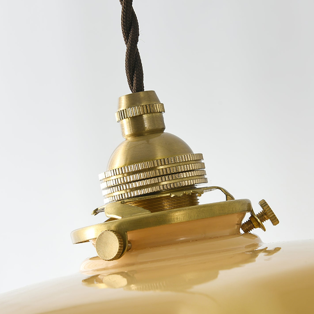 Scalloped Glass Pendant Light with Ruffled Shade - Vintage Floral Style