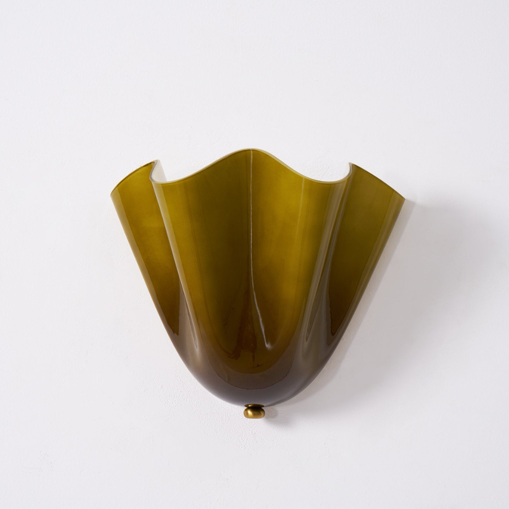 Moderne Glas-Wandlampe mit Rüschen - Organische blühende Blumen-Wandlampe