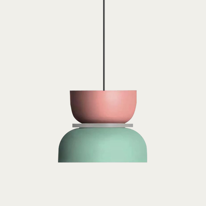 Stacked Bowl Hanging Lamp with Matte Finish - Nordic Geometric Style