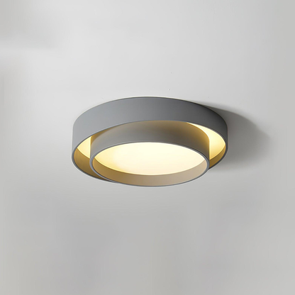 Concentric Ring Ceiling Light with Tiered Shade - Modern Flush Mount