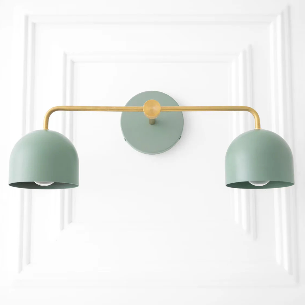 Luminaires de salle de bain au-dessus du miroir avec cadre métallique - Moderne du milieu du siècle