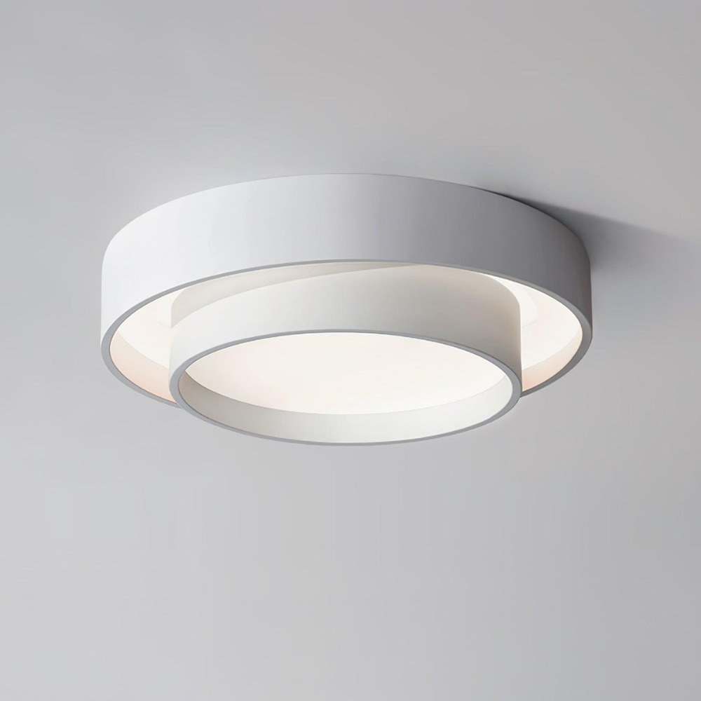Concentric Ring Ceiling Light with Tiered Shade - Modern Flush Mount