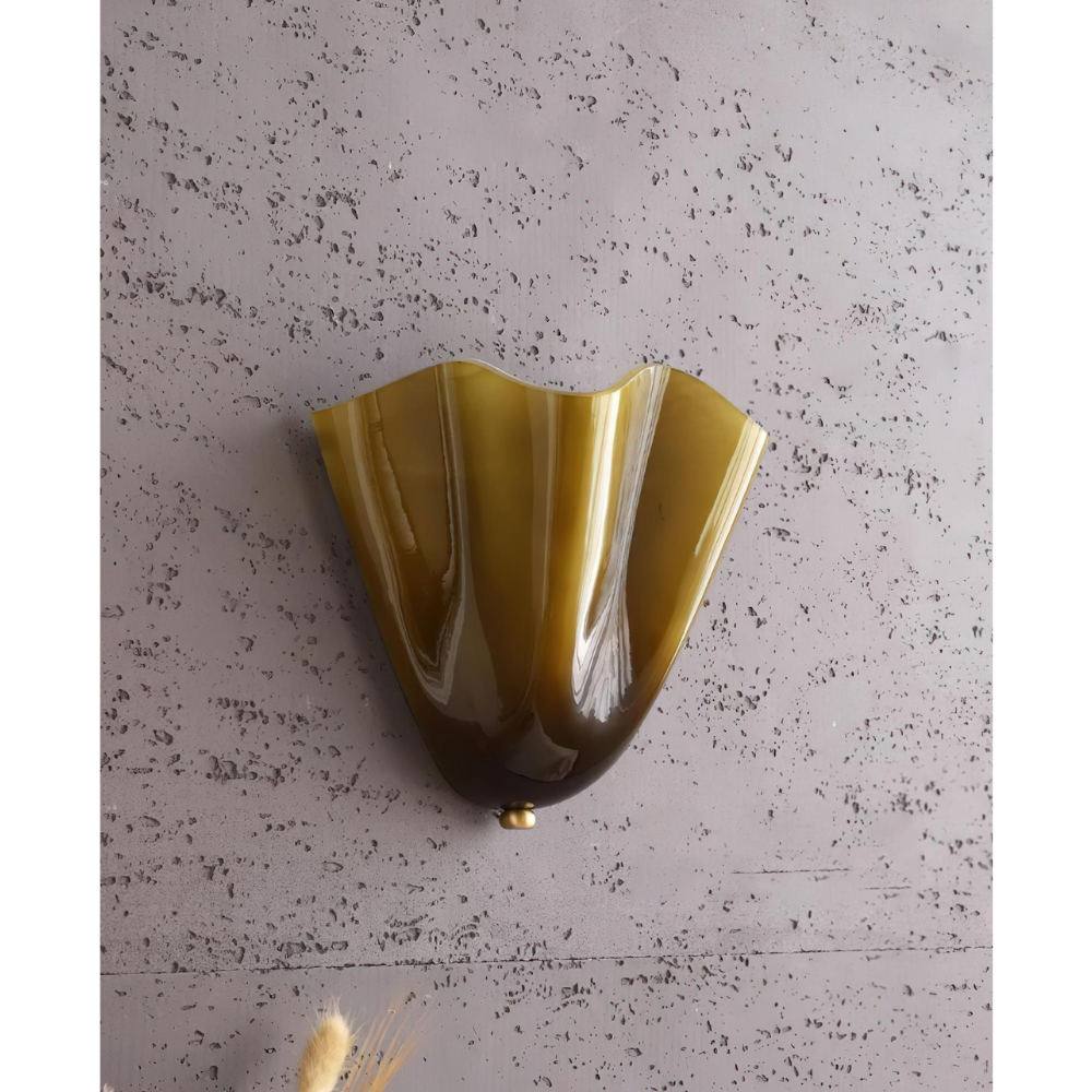 Moderne Glas-Wandlampe mit Rüschen - Organische blühende Blumen-Wandlampe