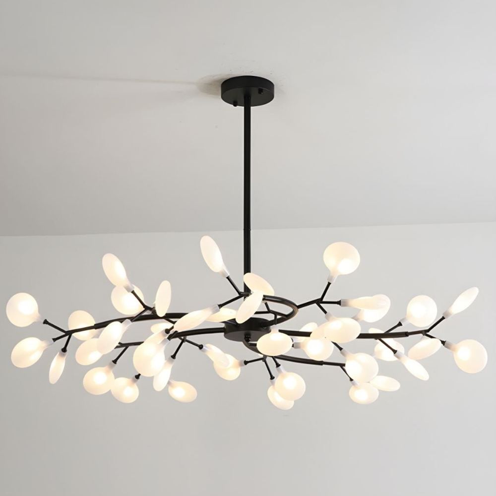 Sputnik-Kronleuchter mit Glasblütenzweigen – Modernes Mid-Century-Design
