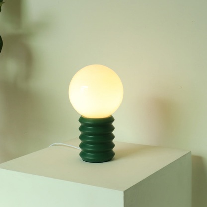 Table Lamp with Frosted Glass Globe Shade - Modern Mid Century Retro