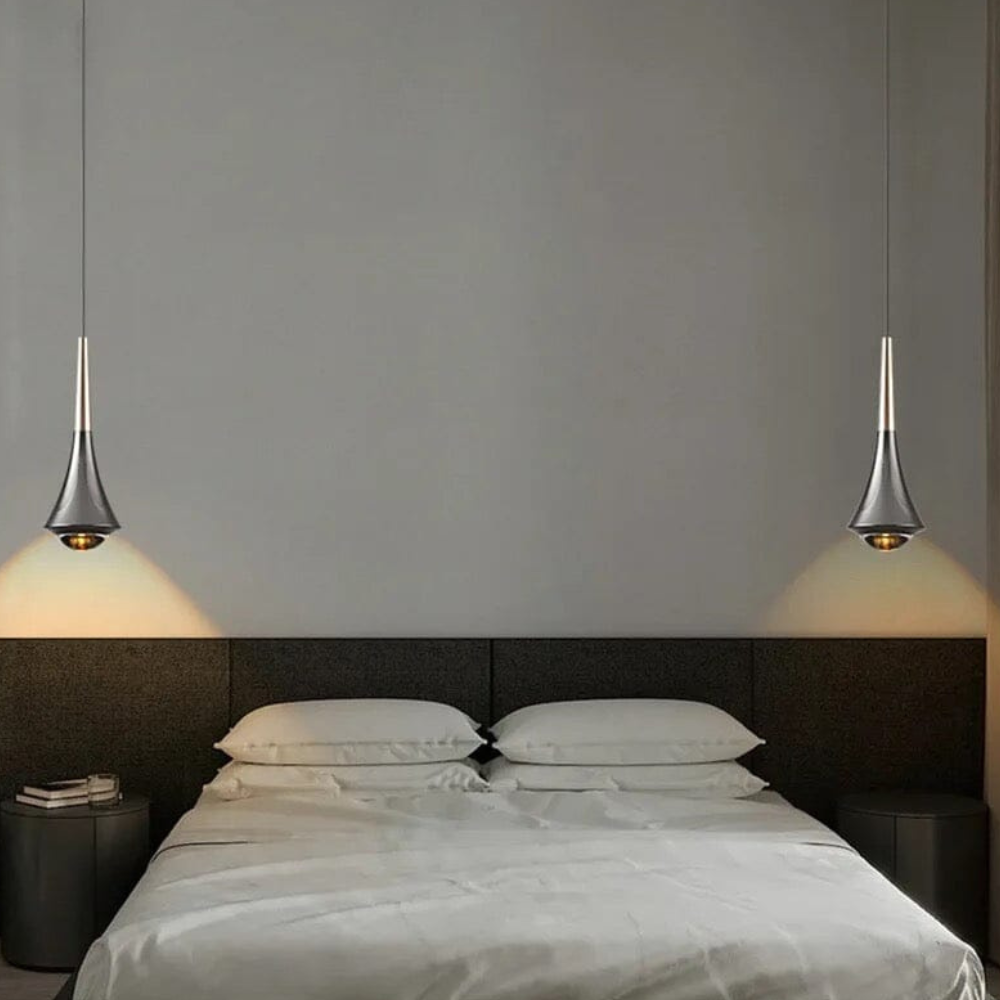 Teardrop Aluminium-Hängeleuchte mit Glasfuß – Modernes Wassertropfen-Design