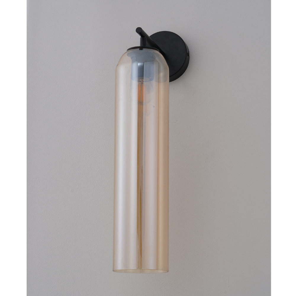 Applique murale moderne en verre cylindrique - Silhouette allongée de pilule lumière verticale