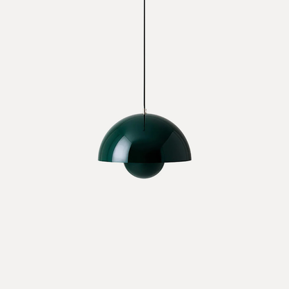 Pendant Light with Nested Dome Metal Shades - Mid Century Modern Retro