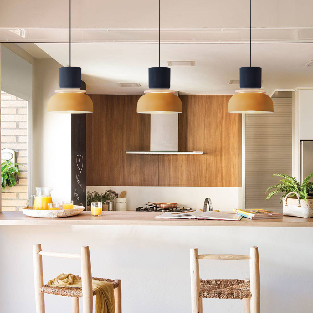 Hängelampe mit gestapelter Schale und mattem Finish – Nordischer geometrischer Stil