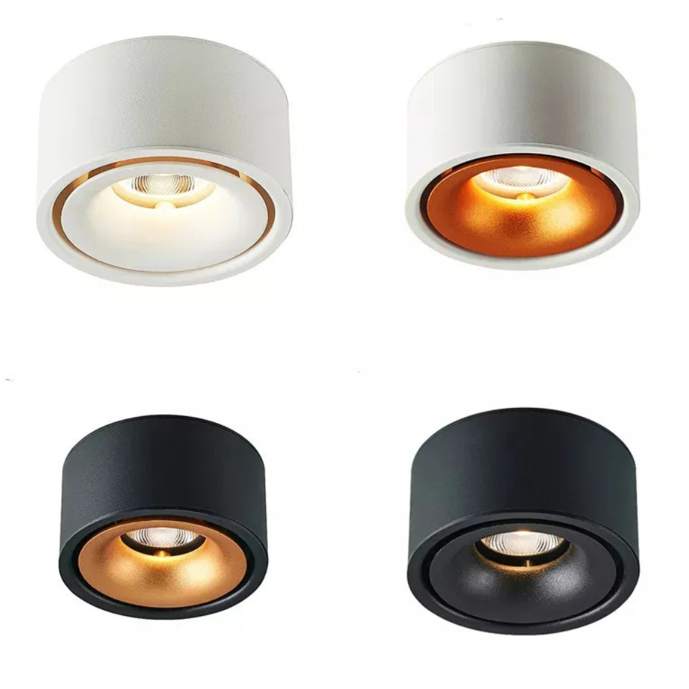 Surface Mount LED Spotlight with Anti-Glare Deep Recess - Industrial Style