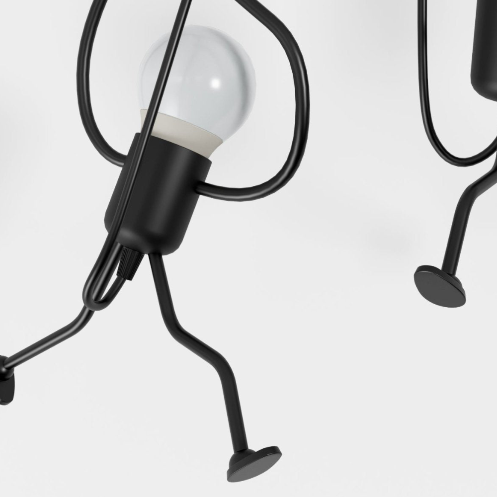 Pendelleuchte mit Eisenfigur-Rahmen – Modern Mid Century Industrial