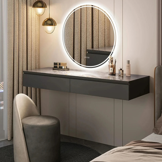 Led backlit bathroom mirror with Dimmable LED Ring and Frameless Design - Minimalist