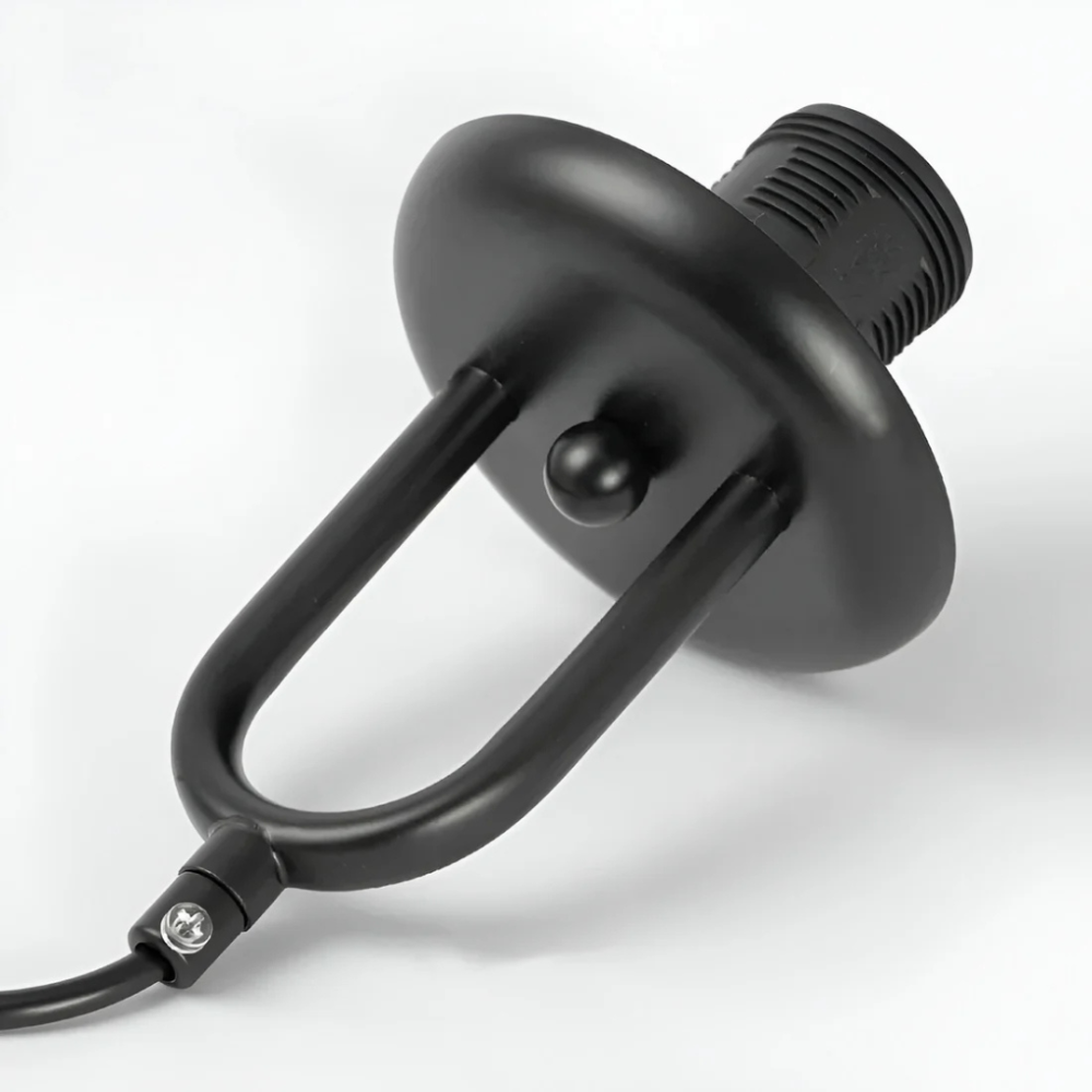 Pendant Light with Ribbed Glass Shade - Retro Mid Century Modern