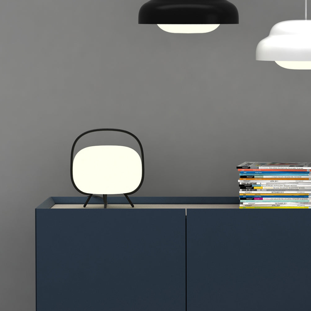 Moderne japanische Tischlaterne – Minimalistische mattierte Glas-Stimmungsleuchte