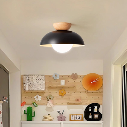Flush Mount Ceiling Light with Nested Dome - Modern Mid Century Metal