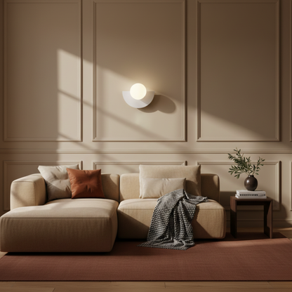 Modern Crescent Globe Wall Sconce - Geometric Half-Moon Wall Light