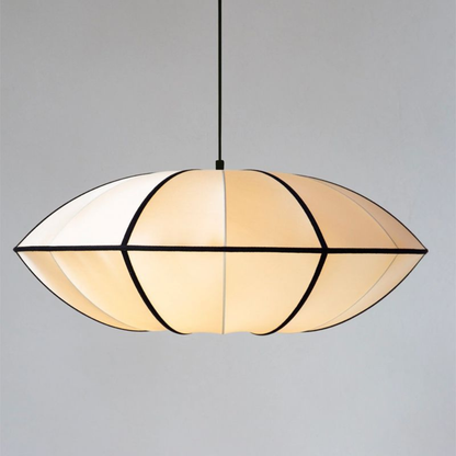 Fabric Pendant Light with Metal Frame - Modern Scandinavian Neutral