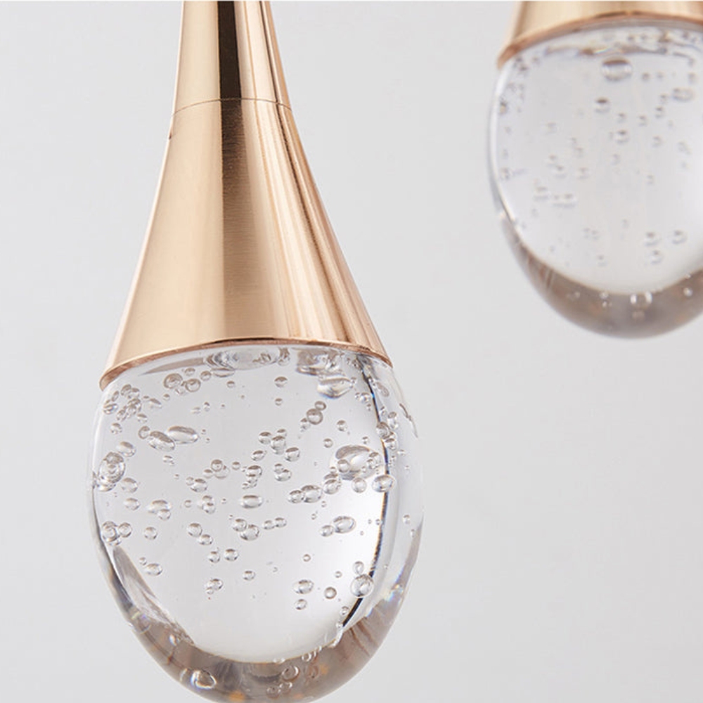 Wassertropfen-Hängeleuchte mit Blasen-Kristallglas – Moderner Stil