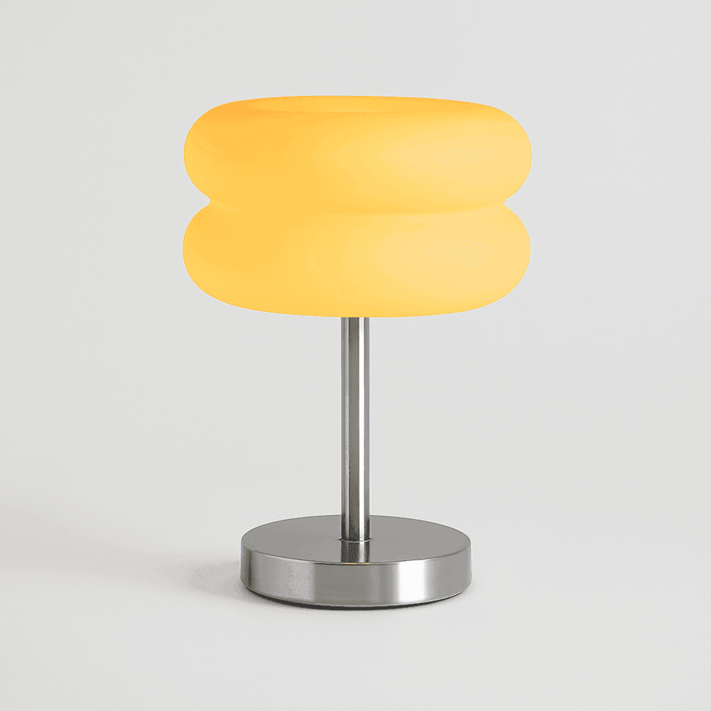 Table Lamp with Macaron Glass Shade - Modern Mid Century Aesthetic