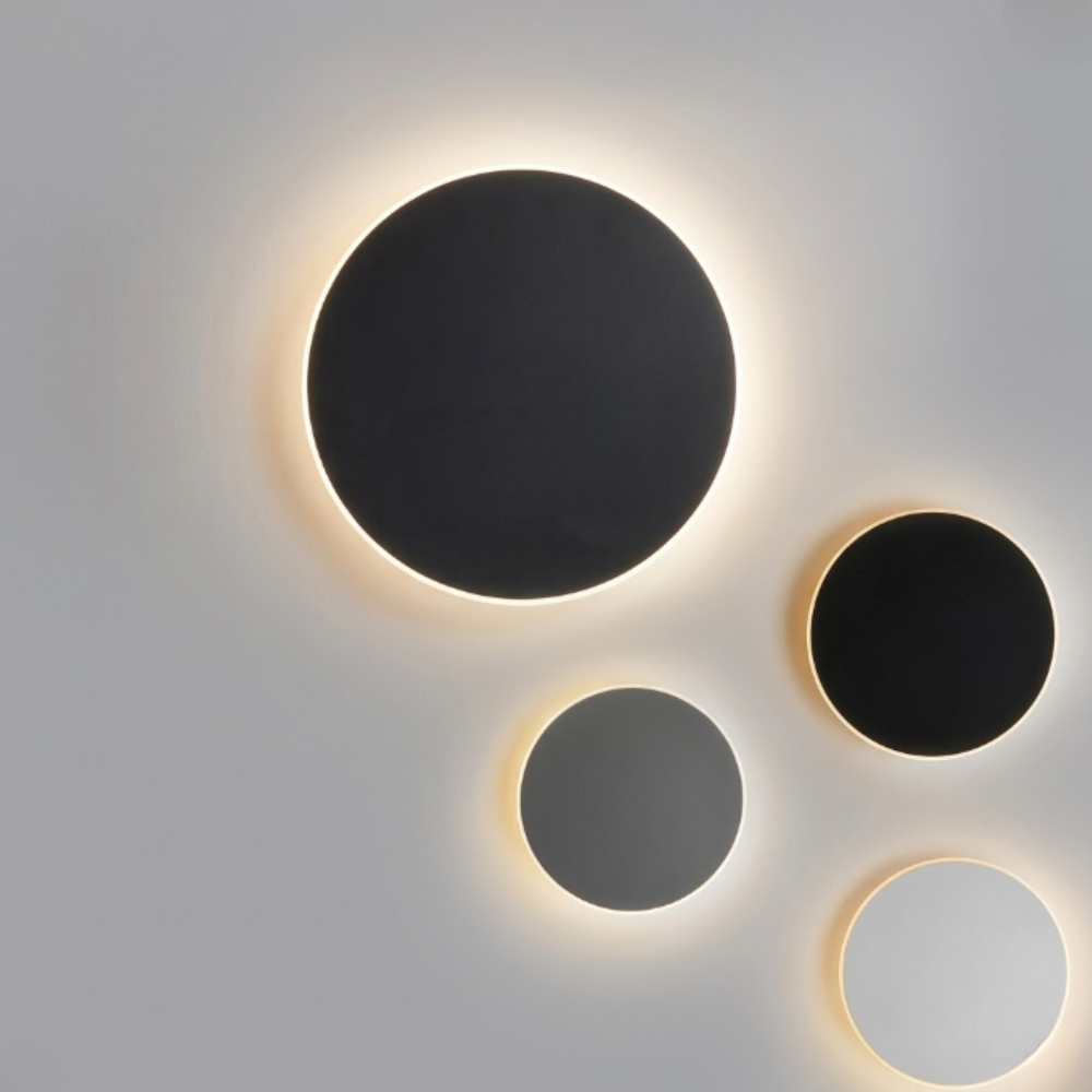 Architectural Floating Disc Wall Lamp - Round Aluminum LED Accent Light