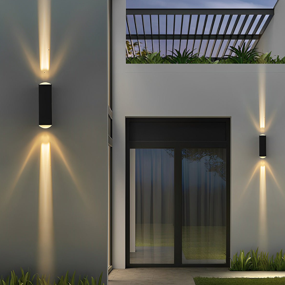 Veranda-Leuchte mit Doppelstrahl-Projektion und Aluminiumrahmen – Moderne Wandleuchte