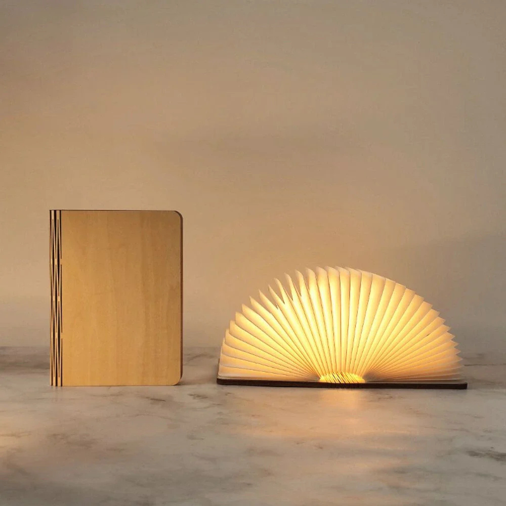 Lampe en papier pliable à DEL - Veilleuse en style accordéon
