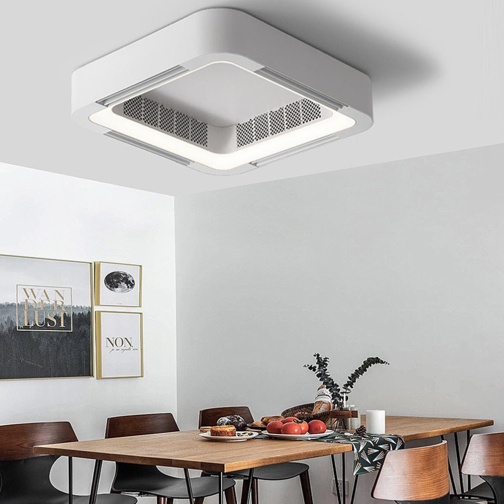 Ceiling Fan with Light and Bladeless Internal Ventilation - High-Modern Style