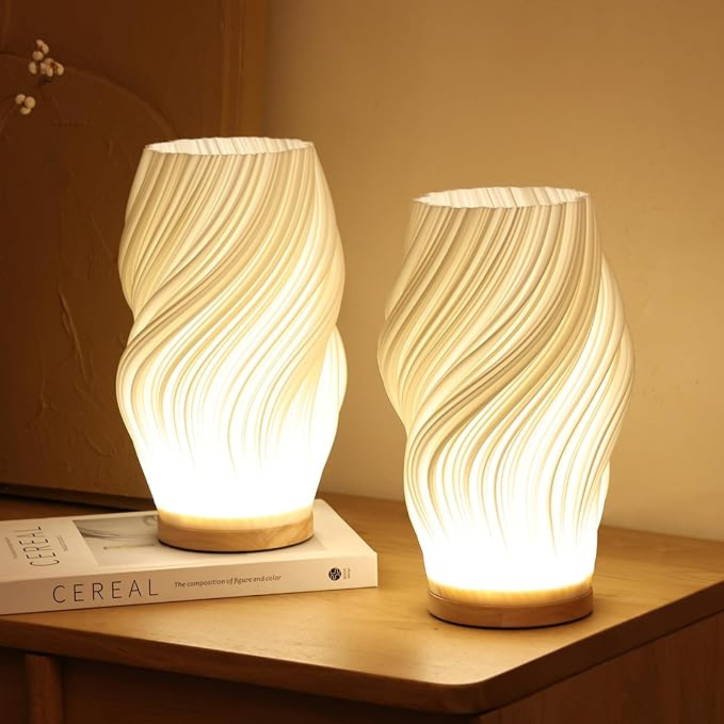 Modern Textured Bedside Vase Lamp