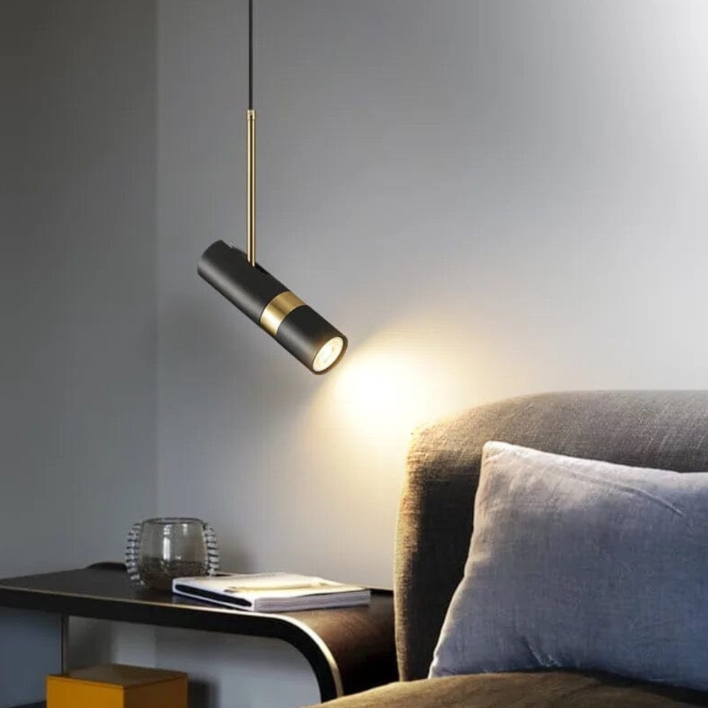 Lampe suspendue directionnelle réglable avec bande métallique - Moderne et minimaliste