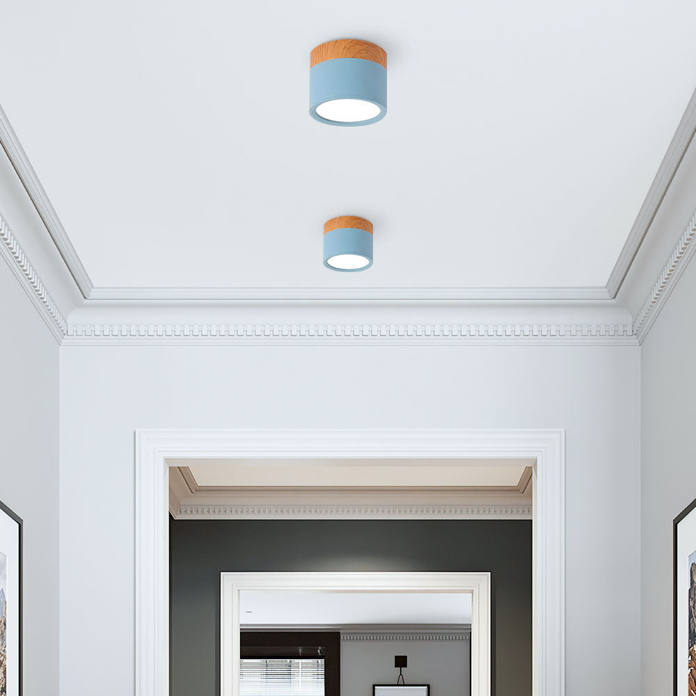 Button Wood Ceiling Light