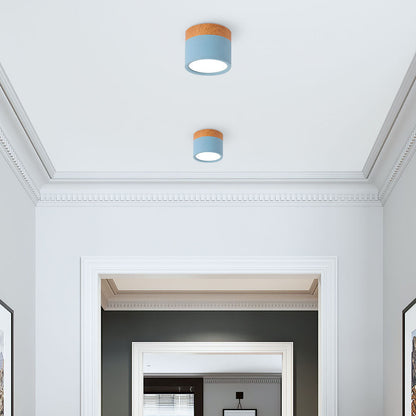 Button Wood Ceiling Light