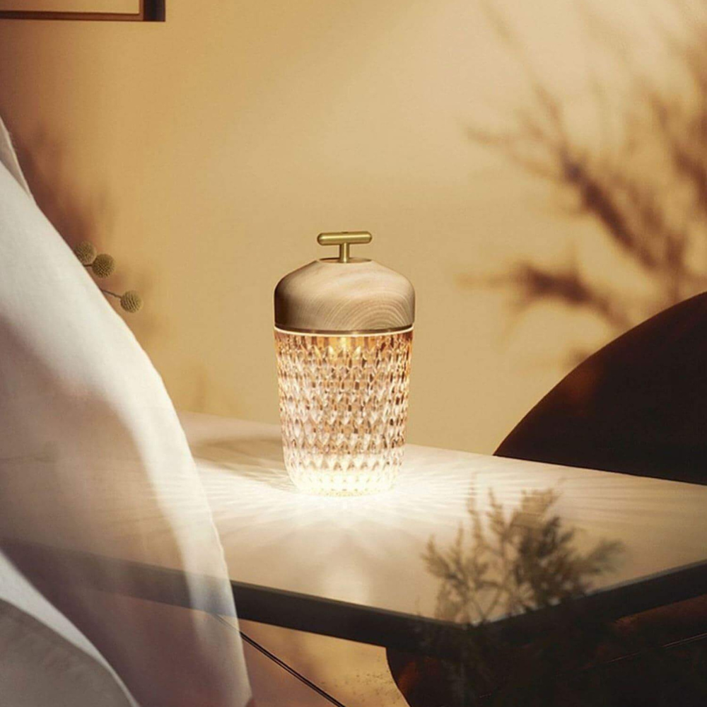 Rechargeable Glass Accent Light with Crystal Body - Modern Decorative