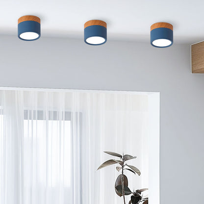 Button Wood Ceiling Light
