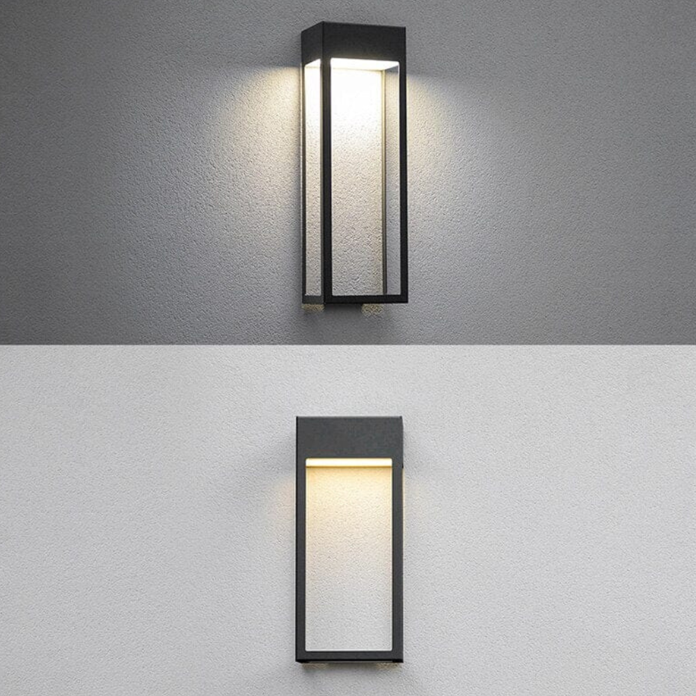 Moderne geometrische Außenwandleuchte – LED lineare rechteckige Laterne