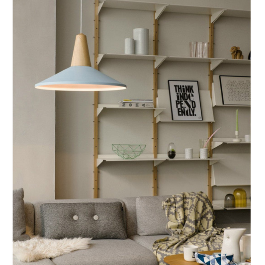 Suspension en bois moderne nordique - Lampe suspendue silhouette macaron artisanale