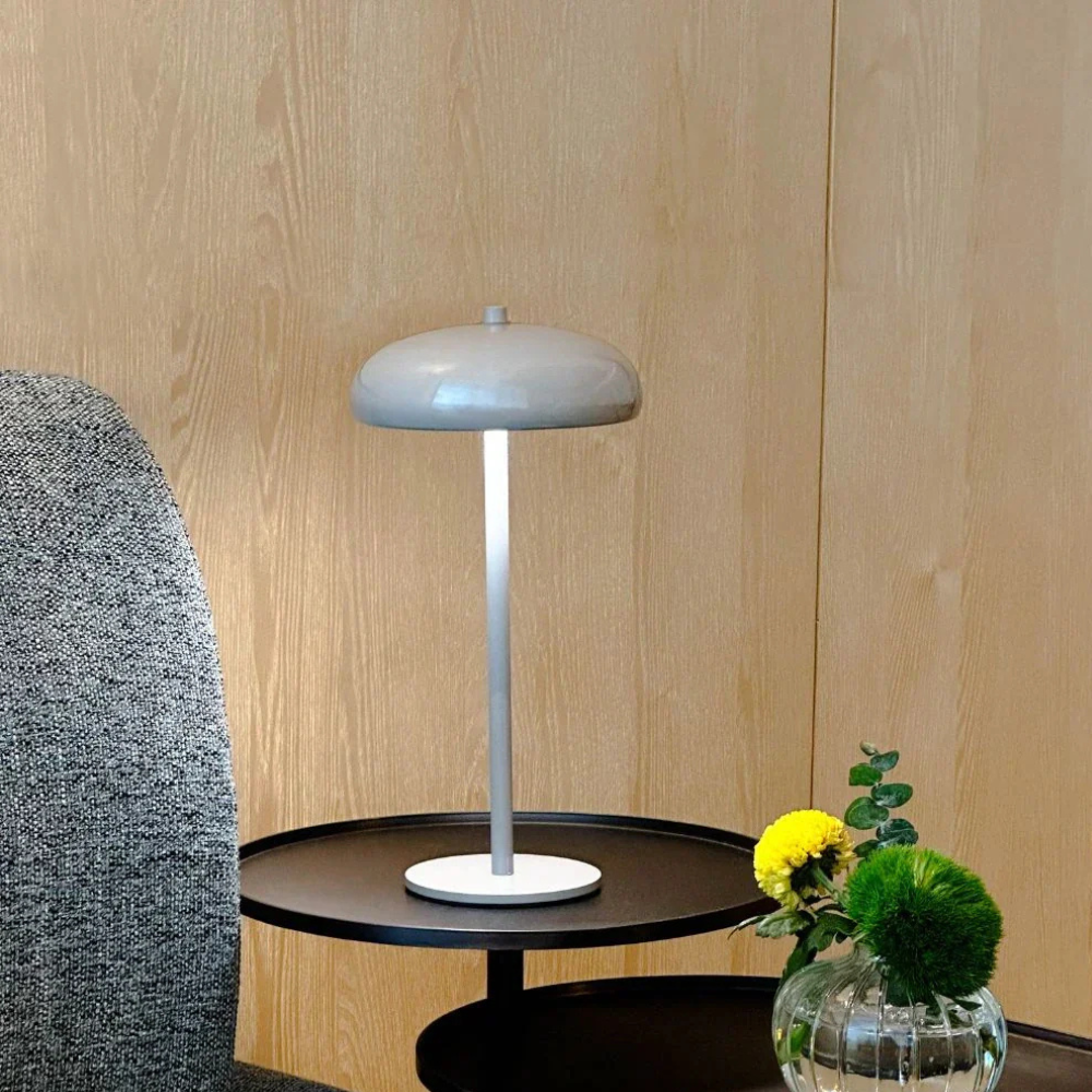 Lampe de chevet rechargeable avec commande tactile - Lampe de travail moderne en métal forme champignon