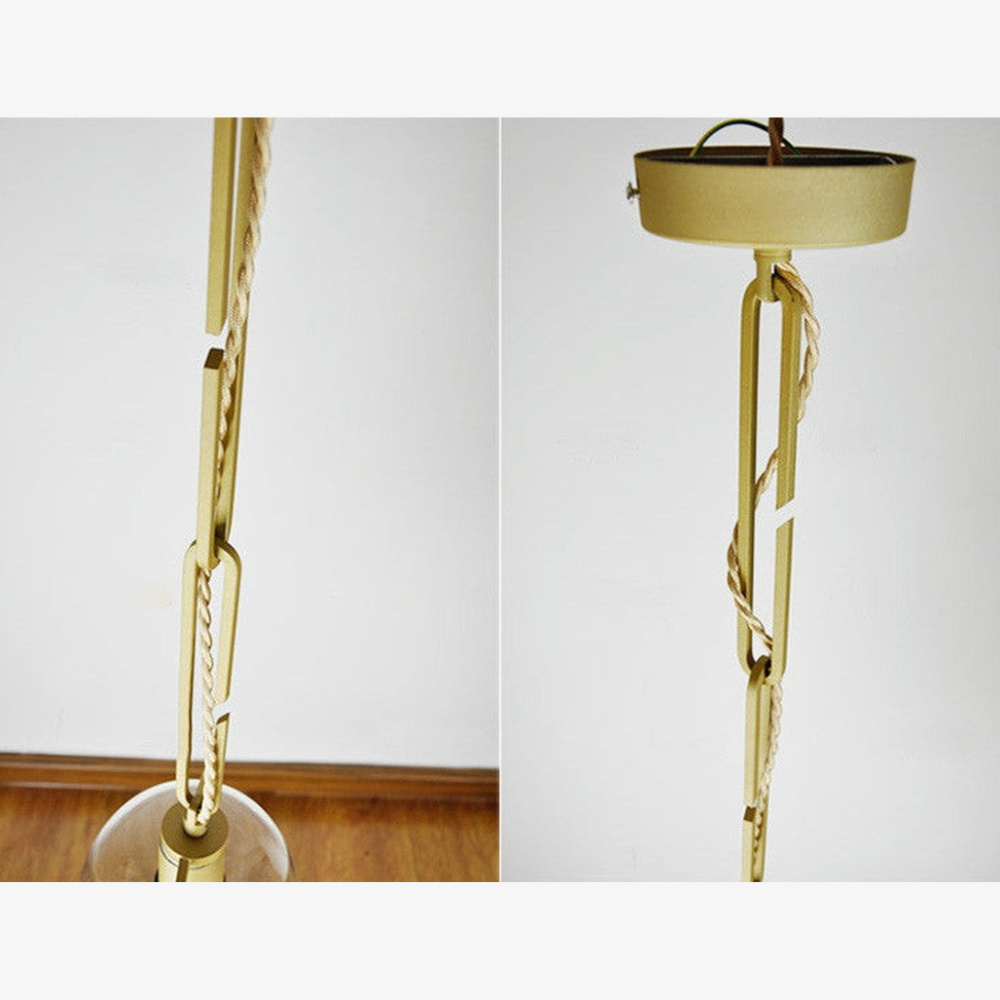 Moderne botanische Hängeleuchte – Goldene Glas-Schalen-Hängeleuchten
