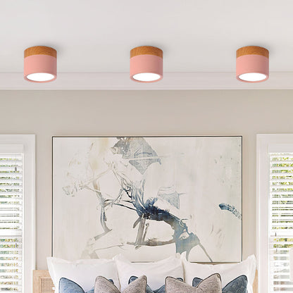 Button Wood Ceiling Light