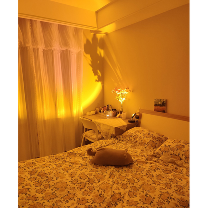 Modern Sunset Projector Lamp - Architectural Halo Mood Light for Photography