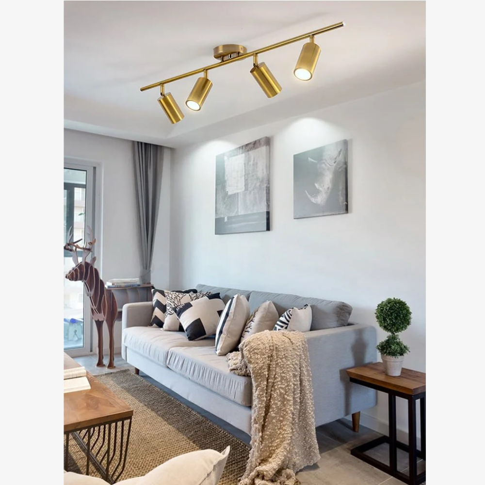 LED-Schienenbeleuchtung mit verstellbaren radialen Spotlights – Modern Industrial