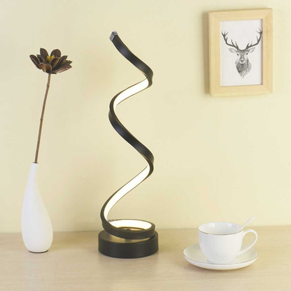 USB Rechargeable Modern Spiral LED Table Lamp - Dimmable Mood Lighting