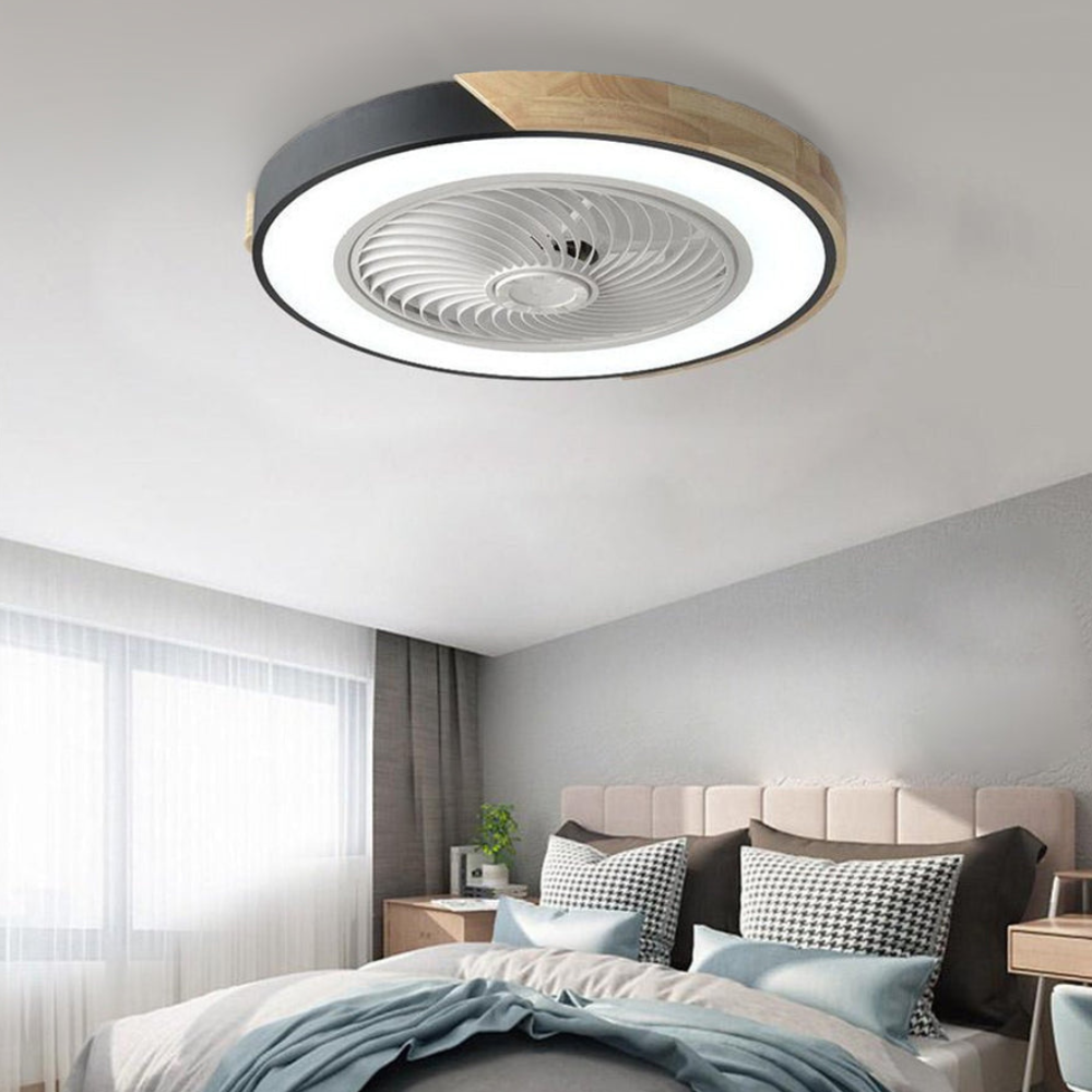 Deckenventilator zum Einbau mit Licht und Holzakzenten – Skandinavischer Stil